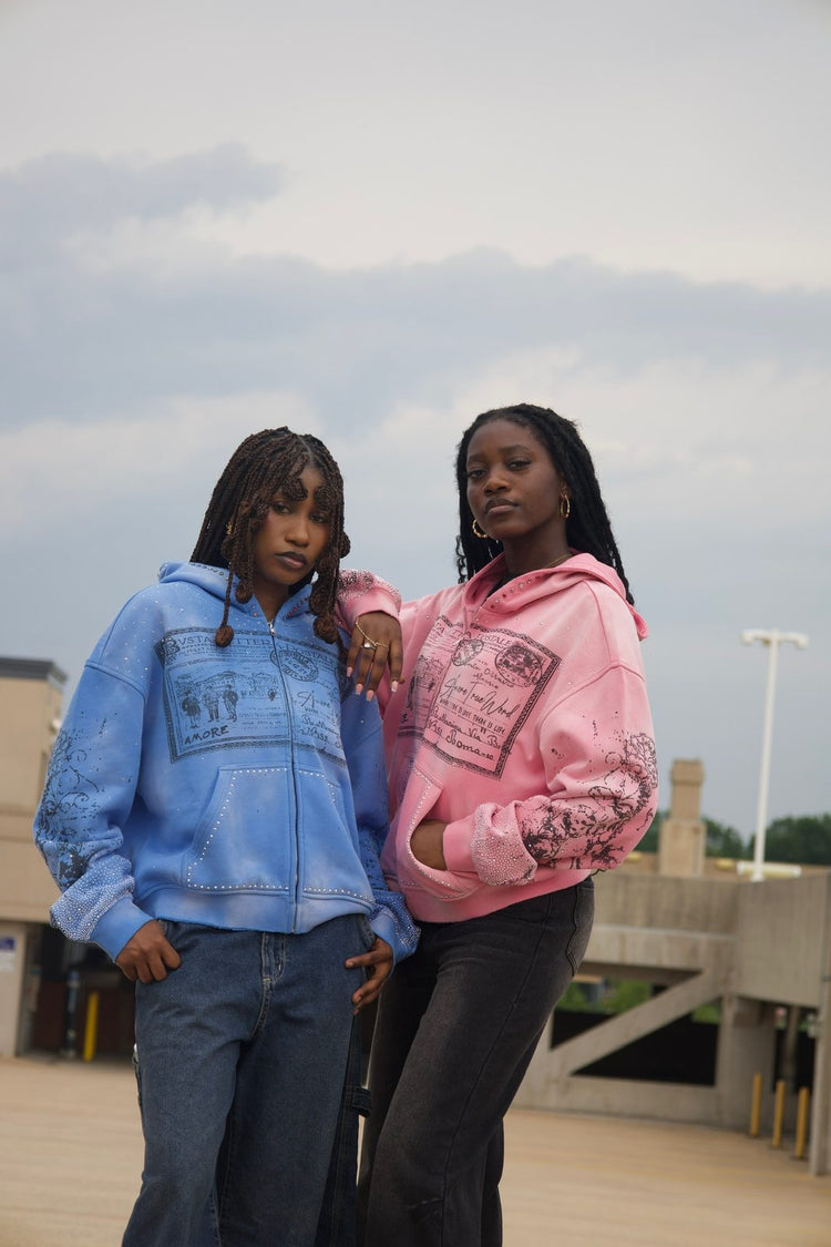 AMORIX Celestial collection — Blue and Pink hoodies